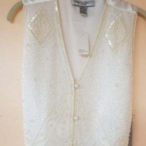 Beaded and sequined vest